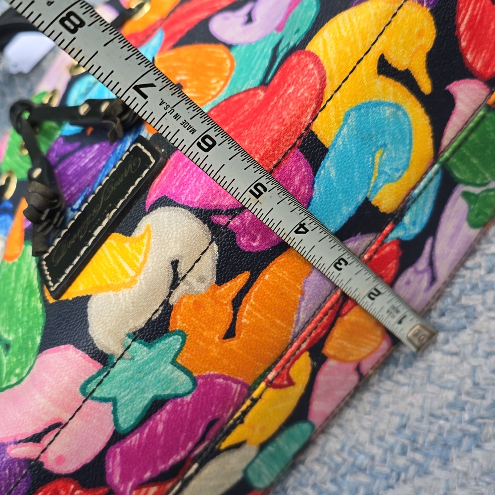Vintage Y2K 90s Dooney & Bourke Multicolor Rainbow - -Wonder Duck - Leather Bag - Picture 5 of 8